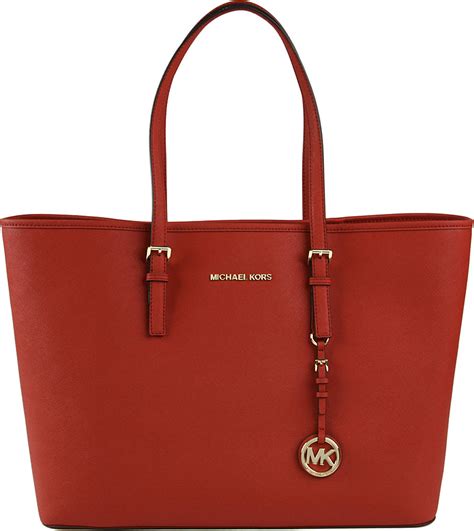 michael kors medium jet set tote red|Michael Kors black medium tote.